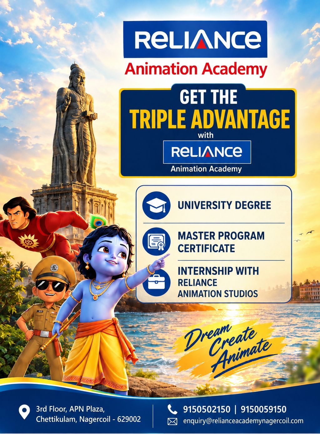 Get The Triple Advantage — B.Sc in Animation at Reliance Animation Academy